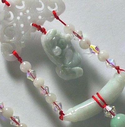 玉彫刻中国結び飾り